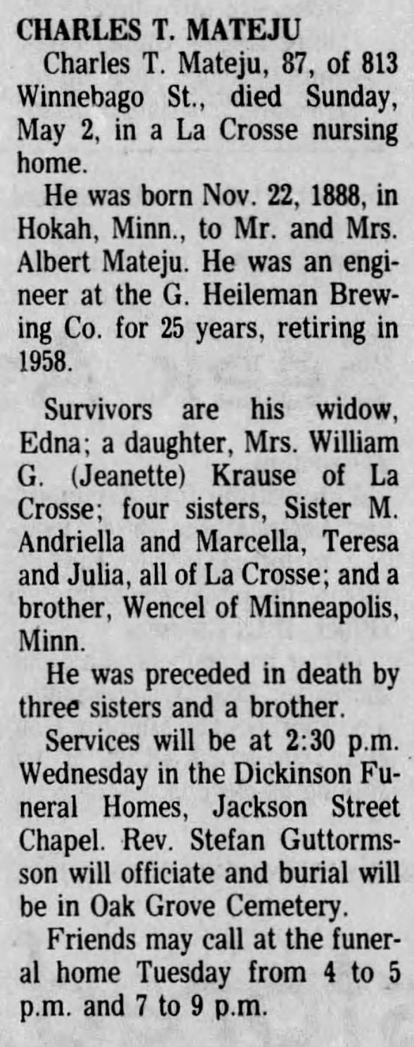 Clipping from The La Crosse Tribune